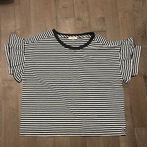 Madewell striped ruffle sleeve tshirt